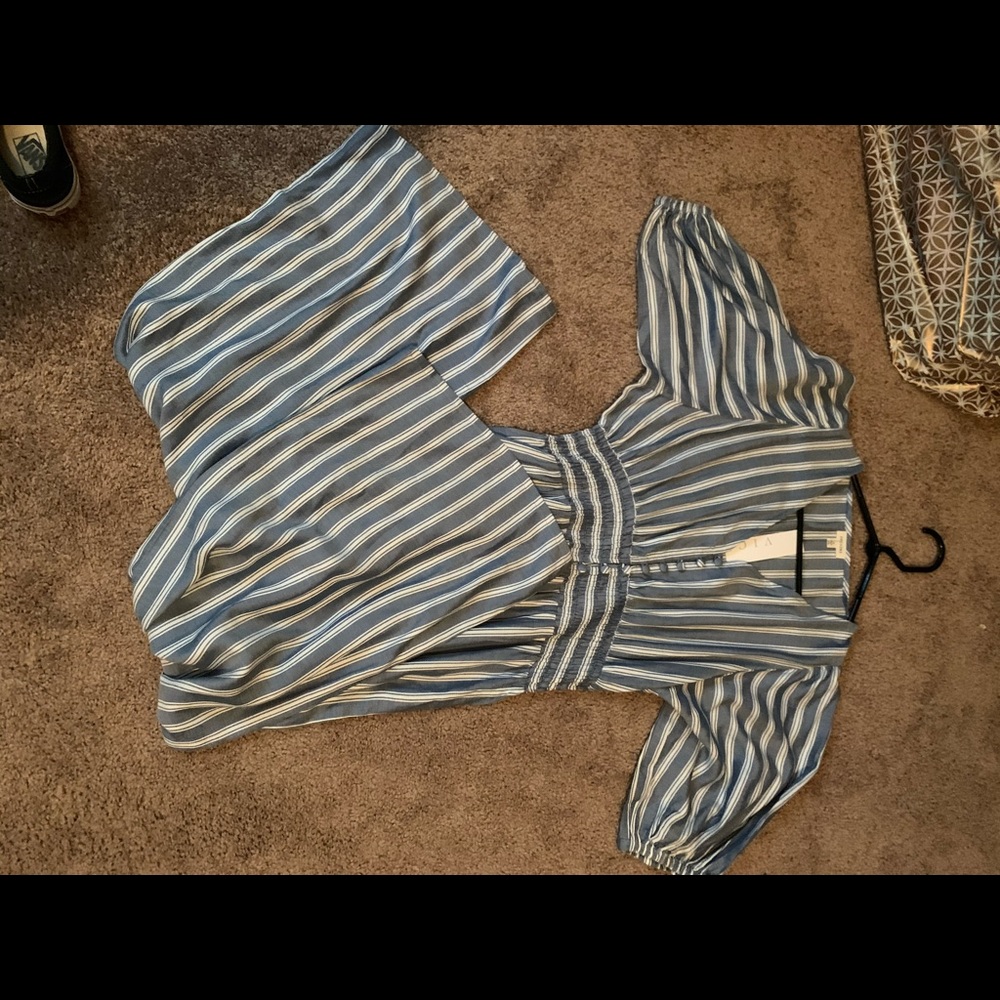 NWT Blue and Cream jumpsuit